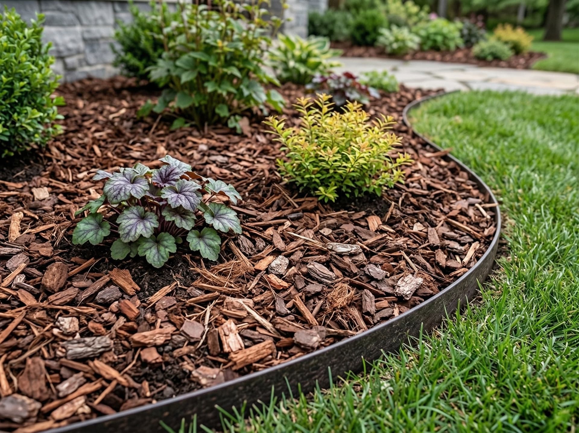 Pine bark mulch in Central Virginia
