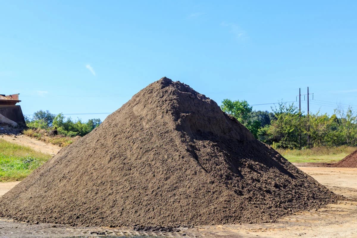 Topsoil pile ready for delivery in Central Virginia
